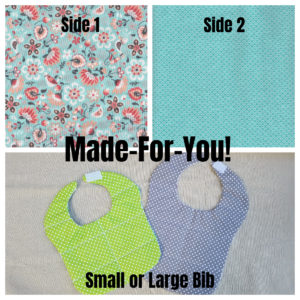 Made-For-You Reversible Bib-Aqua Florals