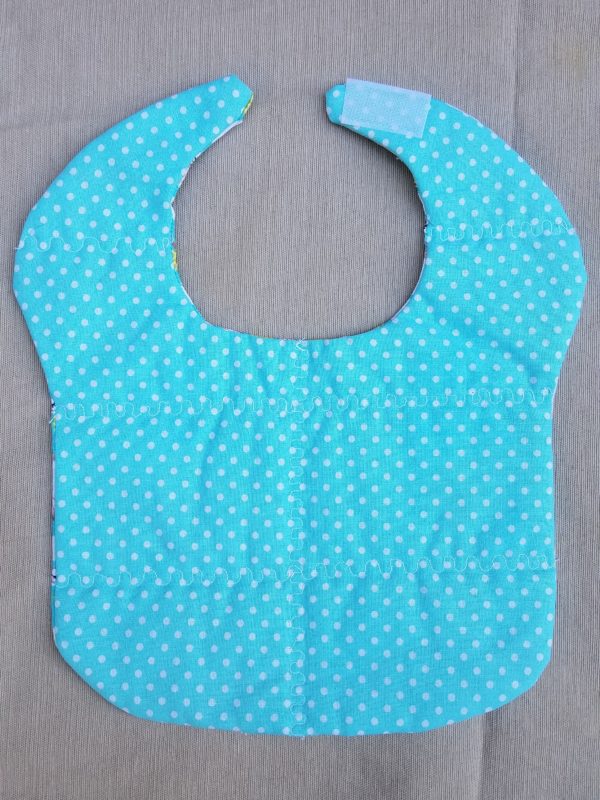Reversible Small Bib - Aqua Owls - Image 2