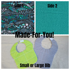 Made-For-You Reversible Bib-Blue Zentangle