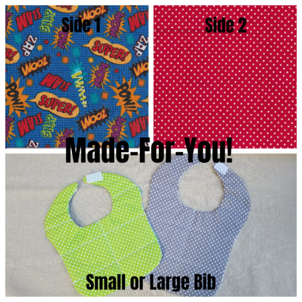Made-For-You Reversible Bib--Comic Book