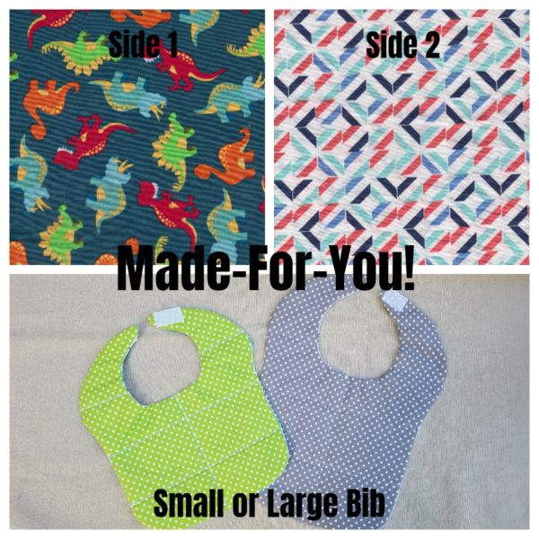 Made-For-You Reversible Bib--Dinosaurs