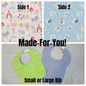 Made-For-You Reversible Bib-Farm Animals
