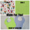 Made-For-You Reversible Bib--Garden Gnomes