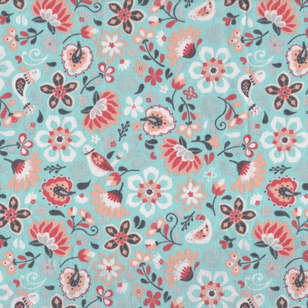 Made-For-You Reversible Bib-Aqua Florals - Image 2