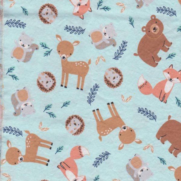 Made-For-You Reversible Bib-Gray/Blue Forest Friends - Image 2