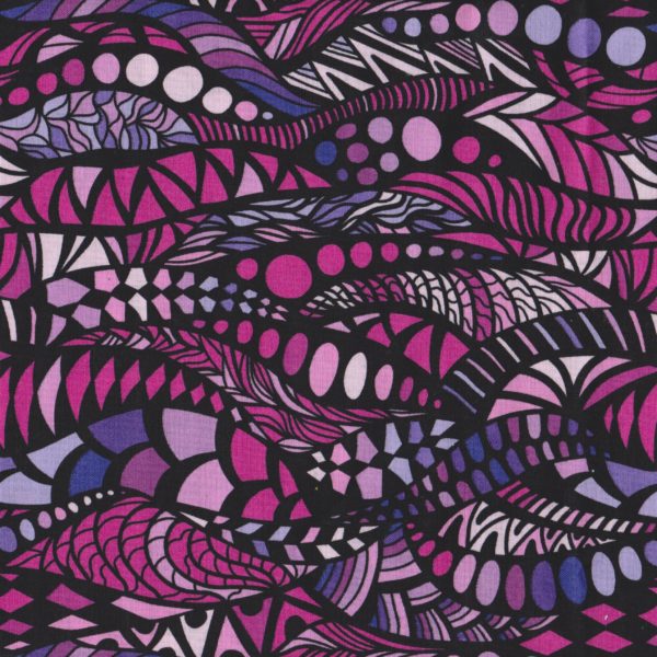 Made-For-You Reversible Bib-Purple Zentangle - Image 2
