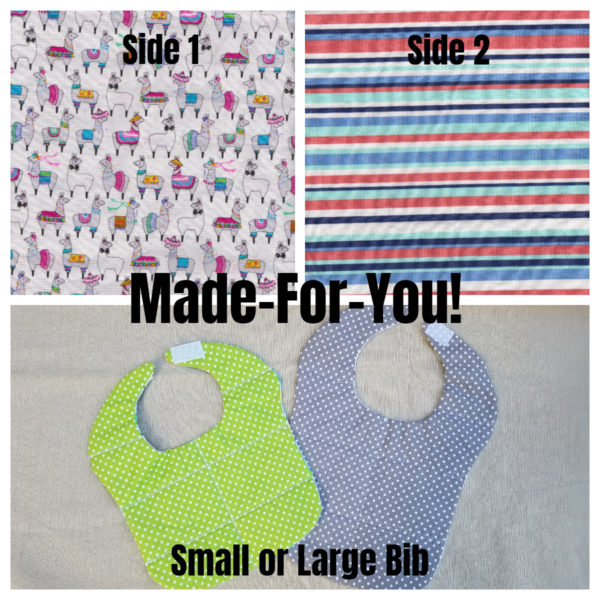 Made-For-You Reversible Bib-Llamas