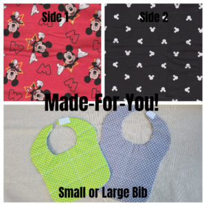 Made-For-You Reversible Bib-Mickey Mouse (Licensed fabric)
