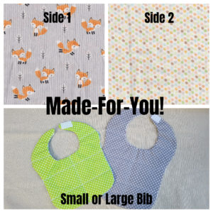 Made-For-You Reversible Bib-Orange Foxes