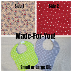 Made-For-You Reversible Bib-Sock Monkeys (Licensed fabric)