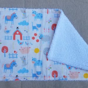 Burp Cloth - White Farm