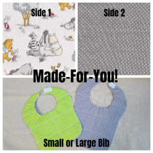 Made-For-You Reversible Bib-Winnie the Pooh 1 (Licensed fabric)