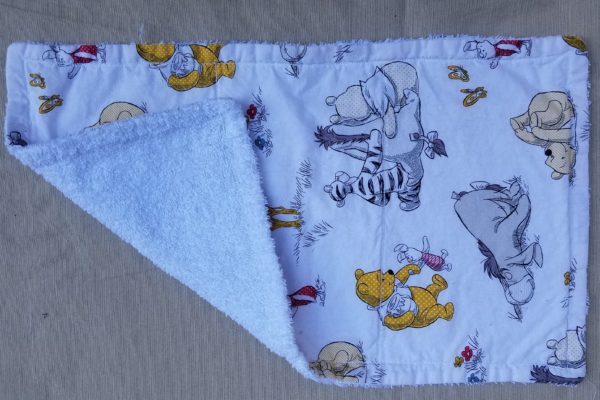 Burp Cloth - White Winnie the Pooh (Licensed Fabric)