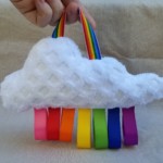 Rainbow Cloud Plush with Ribbons